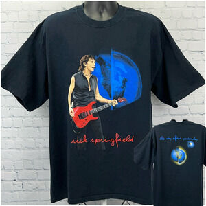 Vintage Y2Ks Rick Springfield The Day After Yesterday T Shirt Black Tee 2XL XXL